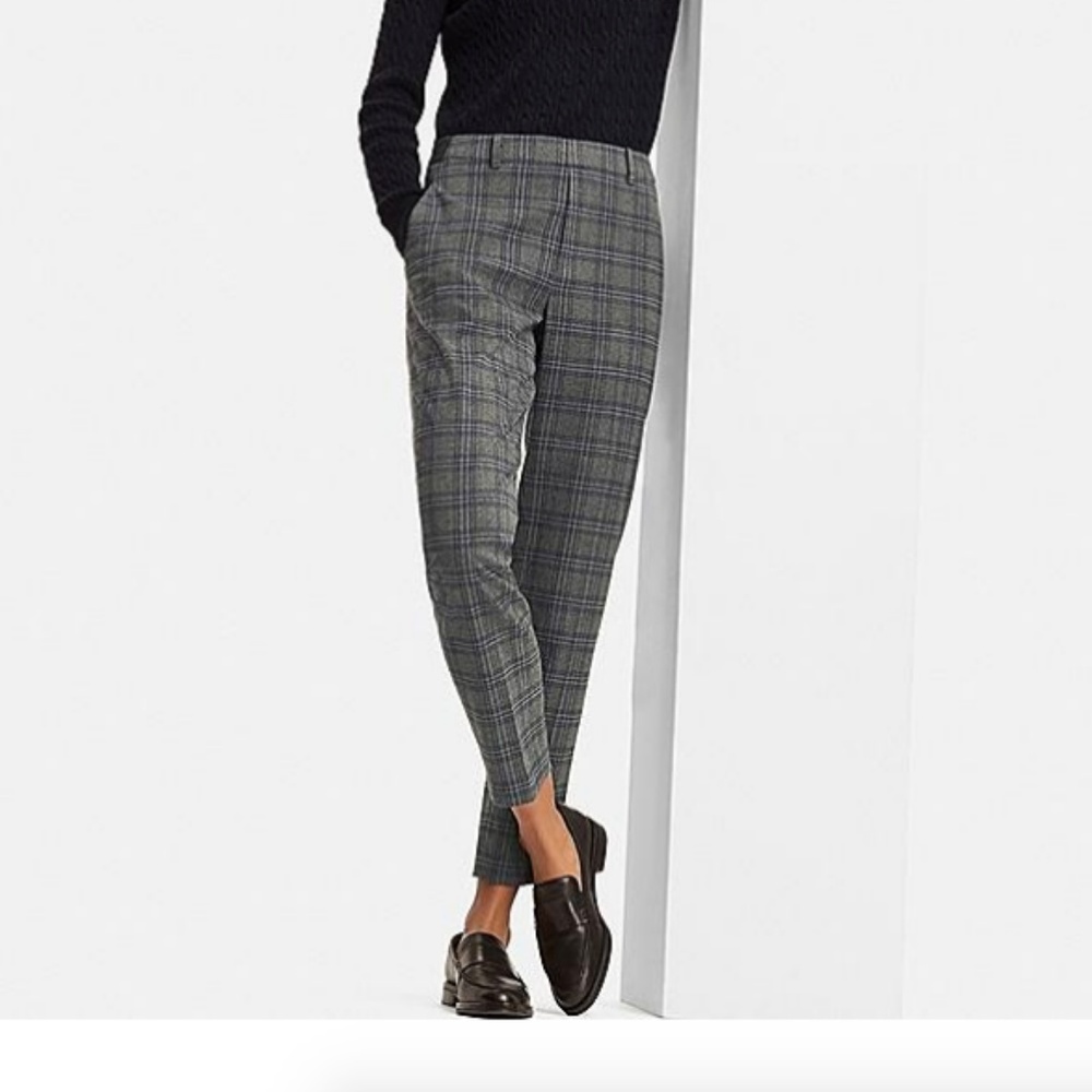 UNIQLO WOMENS EZY ANKLE-LENGTH PANTS GRAY MEDIUM